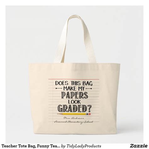 Teacher Tote Bag Funny Teacher Appreciation T Zazzle Detalles Y