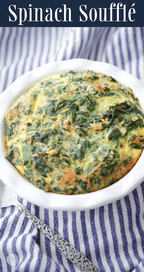 Spinach Soufflé Made With Frozen Spinach Spices And Shredded Cheddar Jack Cheese Makes A Tasty