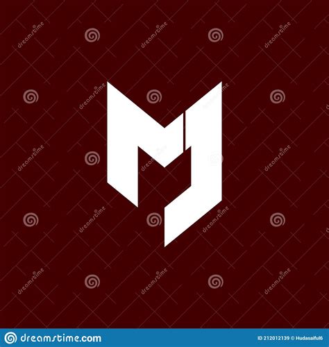 Letra Mj Simple Monograma Logotipo Icono Diseño Ilustración del Vector