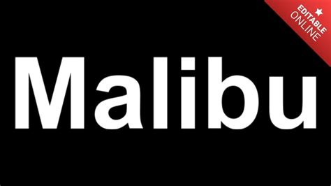 Malibu Sin Formato Sobre Fondo Negro Generador De Efectos De Texto