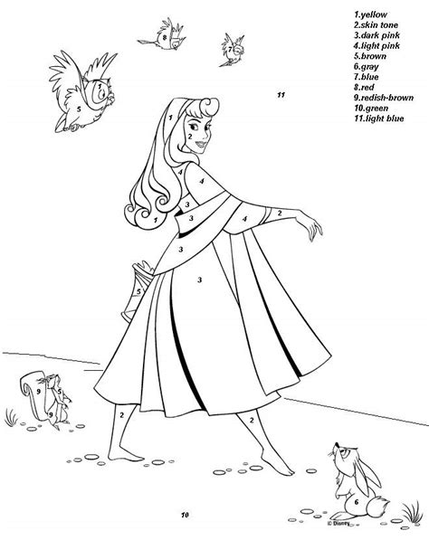 Disney Princess Color By Number Printables