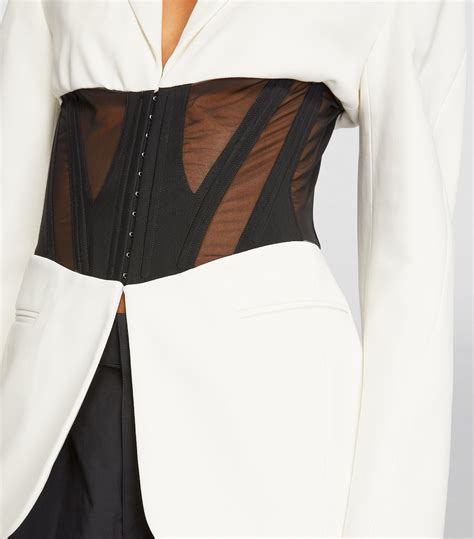 Womens Mugler White Corset Blazer Harrods Cy