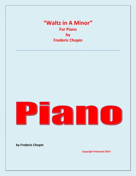 Waltz In A Minor Chopin Piano Chamber Music Arr Raymond Fenech By Frederic Chopin Sheet