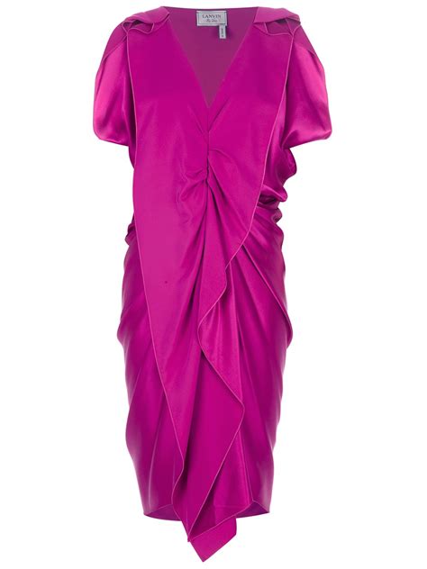 Lyst - Lanvin Draped Dress in Pink