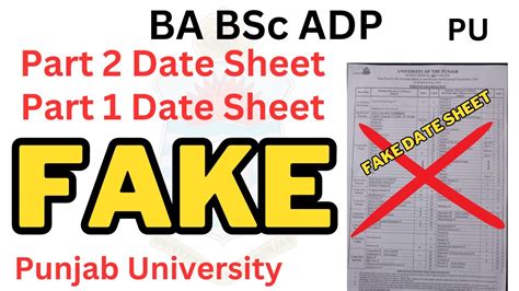 BA BSc ADP Annual 2024 Fake Date Sheet PU ADA ADS Annual 2024 Date