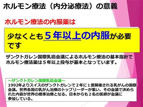 乳がんのホルモン療法について 乳腺科 中頭病院