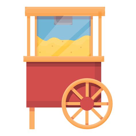 Popcorn Push Cart Icon Cartoon Style Vector Art At Vecteezy