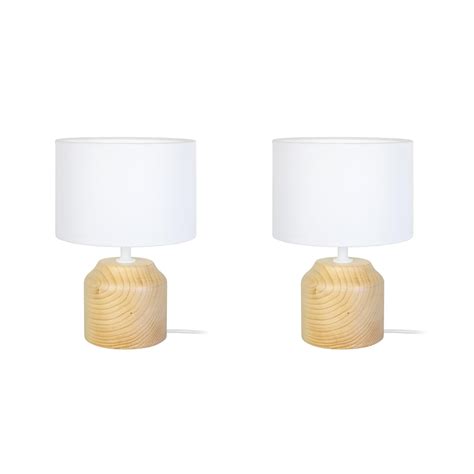 Mary A Lt Lampe De Chevet Cylindrique Bois Naturel Et Cru Leroy