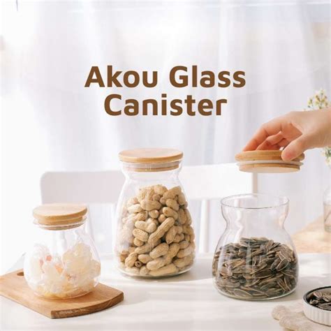 Jual Toples Kaca Bulat Kedap Udara Tutup Kayu Borosilicate Bamboo Glass