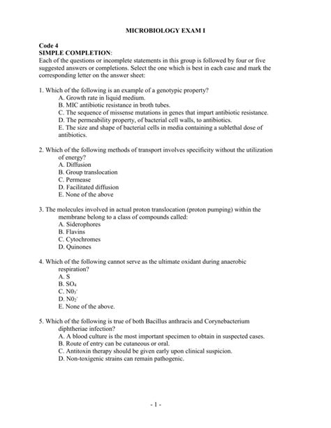 Microbiology Exam Questions And Answers Docx Microbiology Exam