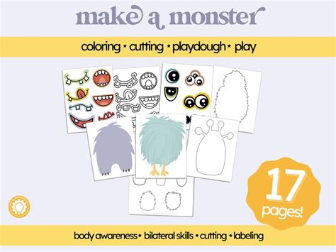 Make A Monster Activity Packet Halloween Activity Homeschool Resource