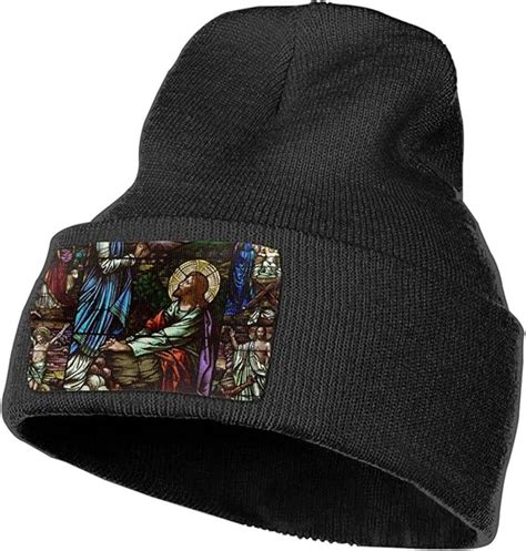 Religious Christians Black Unisex Knit Hat Cuffed Plain Skull Cap Warm