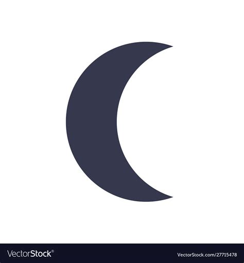 Half moon flat icon crescent symbol Royalty Free Vector