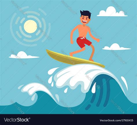 Surfer Riding The Wave Royalty Free Vector Image