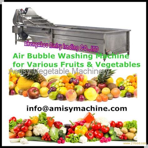 Air Bubble Vegetable Fruit Washing Machine China Amisy Price Supplier