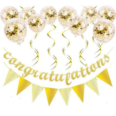 Graduation Party Banner Balloon Pennant Set congratulations Graduation ...