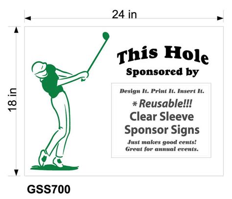 18 18 X 24 Golf Sponsor Signs With Clear Plastic Sleeves And Etsy