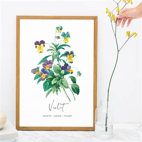 FEBRUARY BIRTH FLOWER Violet Floral Print Nursery Print - Etsy