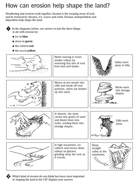 erosion worksheet | PDF | Erosion | Glacier