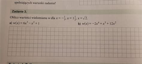 Oblicz wartości wielomianu w dla x 1 3 x 1 1 2 x 2 a w x