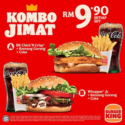 16 Jan 2024 Onward Burger King RM9 90 Kombo Jimat EverydayOnSales