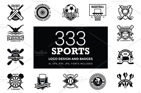 333 Sports Logo Designs And Badges Graphics Creative Market