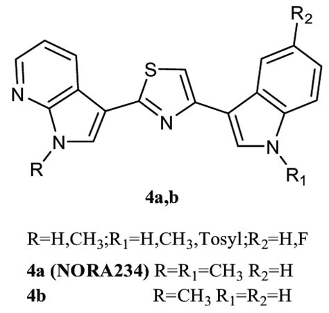 Thiazole derivatives 4a(NORA234), 4b. Thiazole derivatives 4a ...