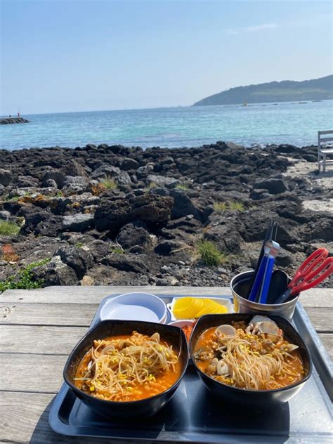 제주 동쪽 해물라면 바다보며 라면을 즐기는 함덕 섬오름 해물라면 네이버 블로그