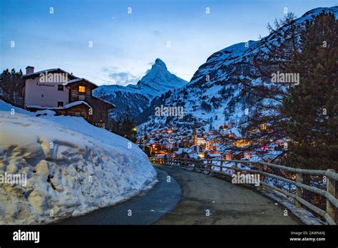 zermatt, beautiful little Swiss village at the foot of Matterhorn ...