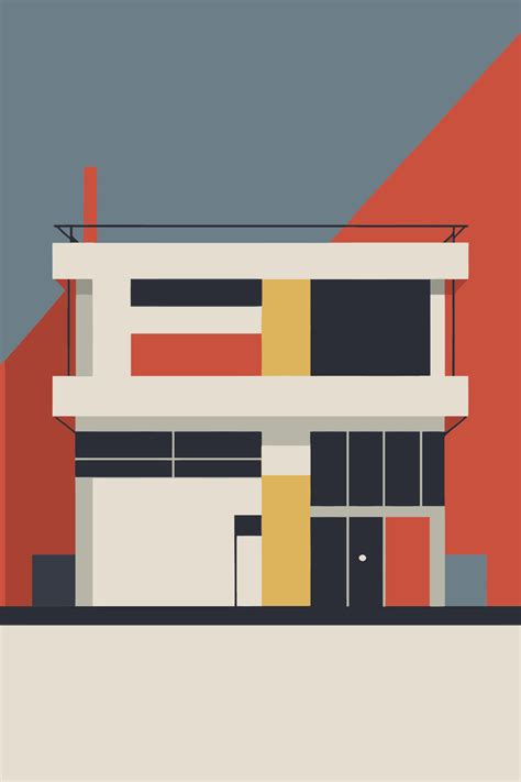 Modern Building In Flat Style Vector Illustration Of A Bauhaus Modern