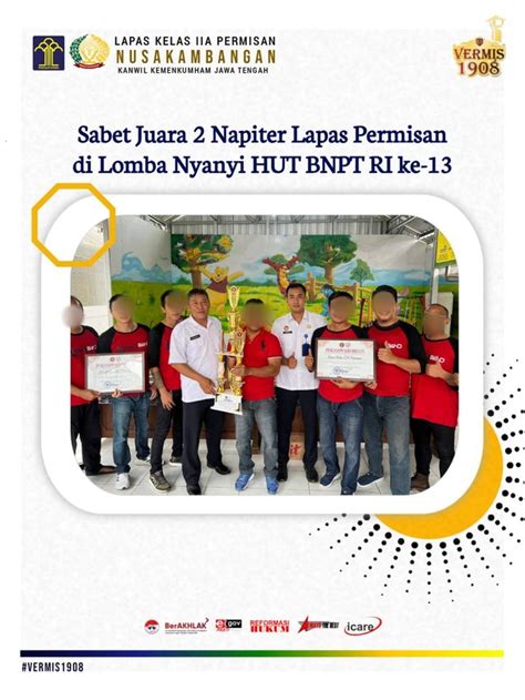 Sabet Juara 2 Napiter Lapas Permisan Di Lomba Nyanyi HUT BNPT RI Ke 13