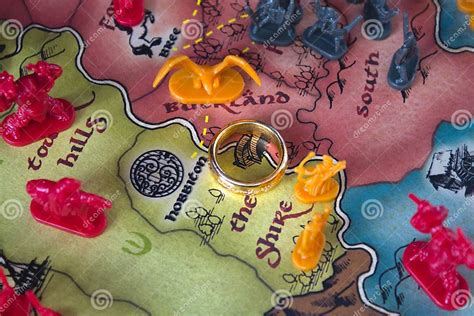 The Shire Country Map Of Lord Of The Rings Trilogy Edition Of Risk Strategy Board Game Editorial