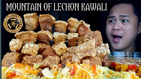 Mountain Of Lechon Kawali Putok Batok Mukbang Philippines Collab