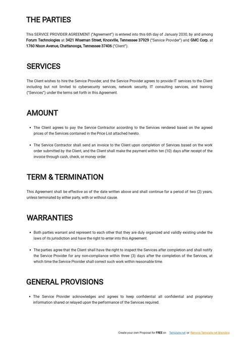 Service Provider Template