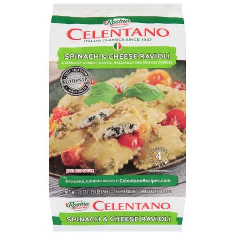 Celentano Spinach Cheese Ravioli Frozen Pasta Oz Kroger