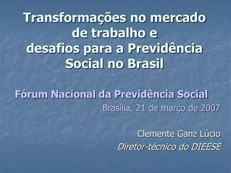 Ppt Transforma Es No Mercado De Trabalho E Desafios Para A