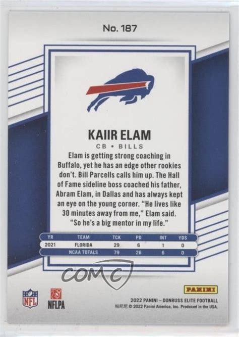 Panini Donruss Elite Rookies Aspirations Stars Kaiir Elam