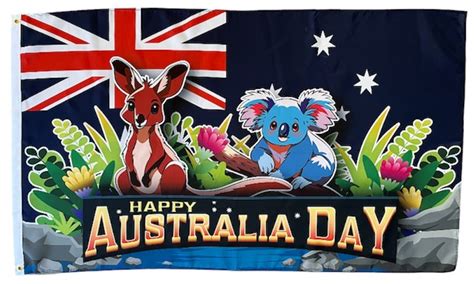 Happy Australia Day Flag 150 x 90cm - Custom Flag Australia