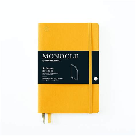 Notebook B Monocle Softcover Numbered Pages Yellow Dotted