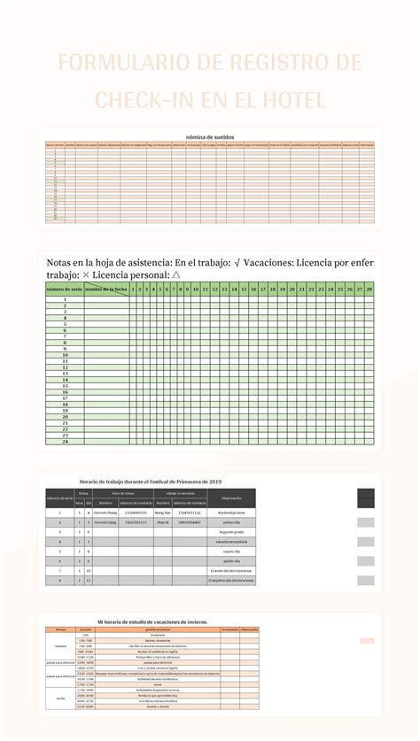 Plantilla De Formato Excel Formulario De Registro De Check In En El