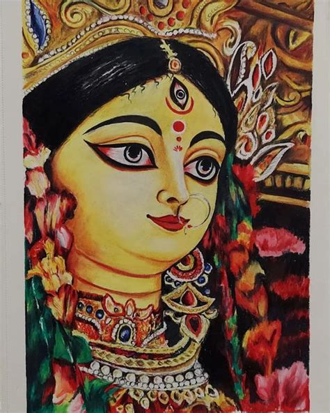 Mahua Pal On Instagram Maa Durga Coloured Pencil On Paper Durgamaa