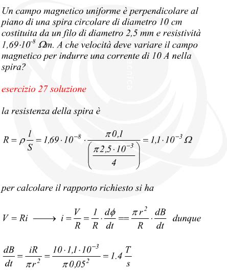 Corrente In Una Spira Chiusa Dovuta Alla Variazione Di Un Campo Magnetico