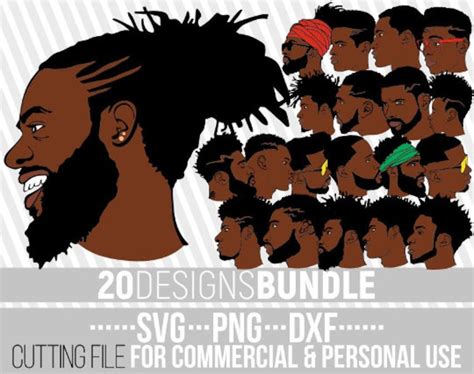 20x Black Man Bundle Svg Beard Svg Afro Man Beard Man Svg Etsy