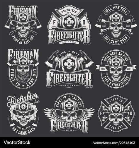 Vintage Firefighter Logos Collection Royalty Free Vector