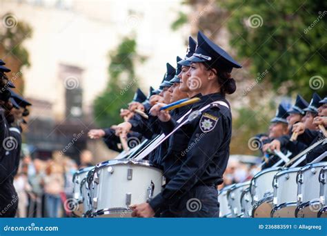 Ukraine, Kyiv - August 18, 2021: Female Military Orchestra of Drummers ...