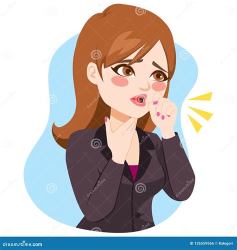 Businesswoman Coughing Stock Vector Illustration Of Character 126559566