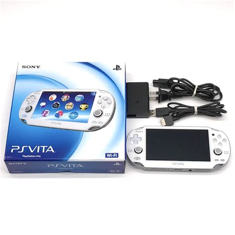 SONY PS Vita Crystal White PCH 1000 OLED Wi Fi W Charger Box