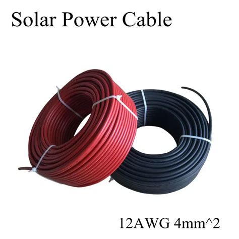 4mm2 12awg Mc4 Solar Cable Red And Black Pv Cable Wire Copper Conductor Xlpe Jacket Tuv