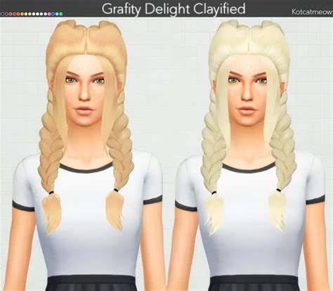 Kot Cat Grafity Delight Hair Clayified Sims Hairs