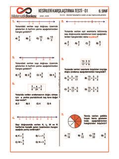 6 Sınıf Kesirleri Karşılaştırma Sıralama Sayı 6 s n f